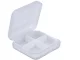 Compact Travel Pill Box for Medication and Supplements, 4 Compartments, White