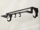 No-Drill Bathroom Towel Rack, 40 cm, 4 Hooks, Black