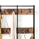 Leobert Coat Rack with Shoe Shelves, 100x40x186 cm, Rustic Brown/Black