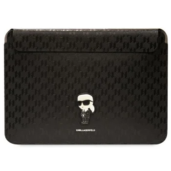 Karl Lagerfeld Saffiano Monogram Ikonik 16" Laptop Sleeve, Black