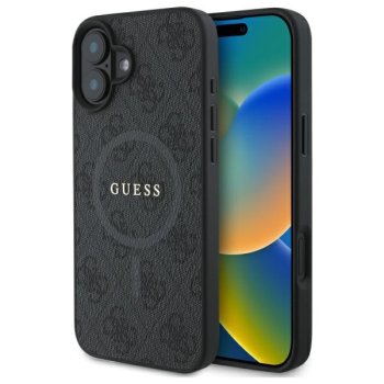 Guess 4G Ring Classic Logo MagSafe Case for iPhone 16 Black