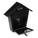 Modernhome Wall-Mounted Mailbox, Galvanized Steel, Black