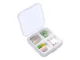 Compact Travel Pill Box for Medication and Supplements, 4 Compartments, White