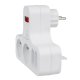 Maclean MCE224 4-Way Multi-Plug Adapter with Switch, White