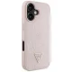 Guess Grained Hot Stamp Peony Triangle Logo MagSafe Case for iPhone 16 Pink