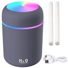 Mini USB Air Humidifier and Aroma Diffuser with RGB Light, Grey