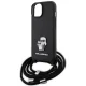 Karl Lagerfeld iPhone 15 Plus Case Crossbody Saffiano Metal Pin, Black