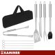 BBQ Tool Set 9 Pieces Kaminer 27184, Black