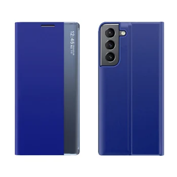 Atverčiamasis dėklas Hurtel New Sleep Case telefonui Samsung Galaxy S23+ su stovu, mėlynas