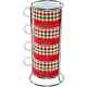 Bialetti Tricolore Cappuccino Cup Set with Stand, 4 Pieces
