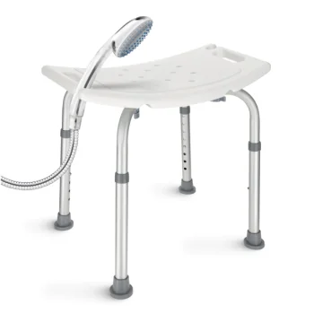 4Fizjo 1488 Rectangular Shower Stool, White/Grey