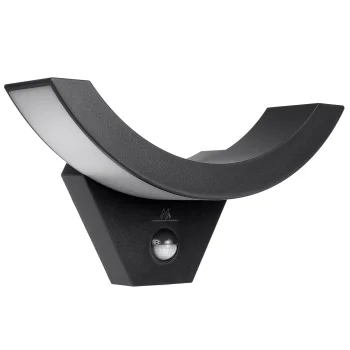 Maclean LED Facade Lamp with Motion Sensor, 10W, IP54, 800lm, Black