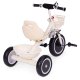 ECOTOYS Toddler Tricycle with Storage Baskets and Bell, Beige