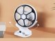 Desk fan standing clip-on with light 3 modes rechargeable
