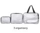 Set of Transparent Cosmetic Bags, 3 pcs, black