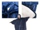 Warm Oversized Hoodie Blanket 2-in-1 Fluffy Sweatshirt, Navy Blue
