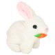 Interactive plush bunny with moving ears and basket, white/pink/purple