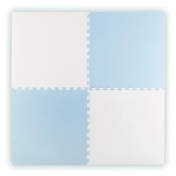 Ricokids 738202 Foam Puzzle Play Mat, 4 Pcs, 120x120 cm, Blue/White