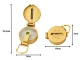 Military Survival Compass Folding Metal Outdoor Navigation, Gold