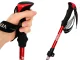 Folding Trekking Pole (1 pc), Adjustable, Red