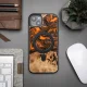 Bewood iPhone 15 Plus Case Unique Orange Wood and Resin, Orange/Black