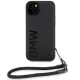 BMW iPhone 15 Plus / 14 Plus Case Signature Leather Wordmark Cord, Black