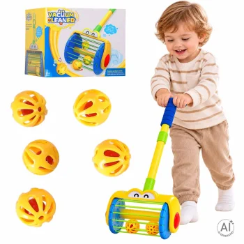 Push-along ball collector toy with 5 balls, ages 3+