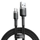 Baseus Cafule USB to USB Type C Data Charging Cable 3A 1m, Gray+Black