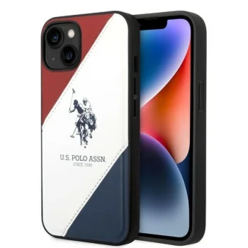 Apple iPhone 14 Plus 6.7'' US Polo Tricolor Embossed Case Cover (USHCP14MPSO3), White