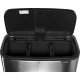 Brabantia Bo Touch Bin Recycling Waste Bin 34 L (11 + 23 L), Silver