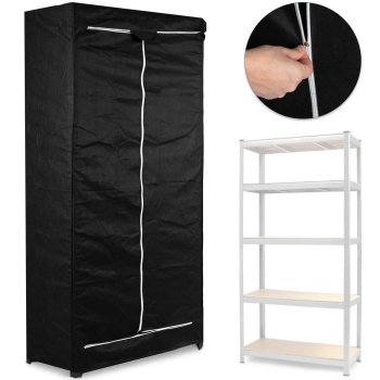 Massido Protective Cover for Shelving Unit 180 x 90 x 40 cm, Black