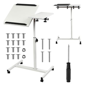 Maclean Mobile Laptop Desk MC-121 W, Adjustable Height, White