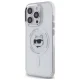 Karl Lagerfeld IML Metal Choupette Head MagSafe dėklas iPhone 13 Pro, baltas