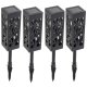 Ikonka KX4972 Garden Solar LED Lamp with Openwork Pattern, 4 pcs