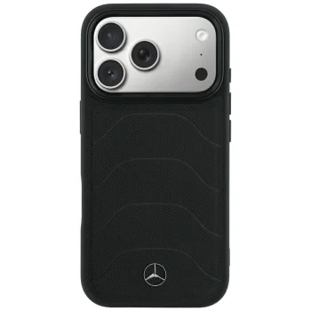 Mercedes Leather Mesh with Bow Line MagSafe Case for iPhone 18 Pro / 17 Pro - Black