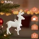 Ruhhy Christmas Tree Ornaments - Reindeer, 9 pcs, White with Glitter