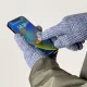 Braided Touchscreen Gloves with Finger Cut-Outs, Gray