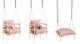 Home Garden Wooden Hanging Baby Swing 3-in-1, Pink