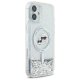 Karl Lagerfeld iPhone 16 Plus Case Liquid Glitter Karl & Choupette MagSafe, Transparent