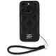 Karl Lagerfeld Quilted Initial Logo & Chain Strap iPhone 16 Pro Max Case - Black