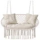Double Hanging Chair Swing Gardlov 300kg, Cream