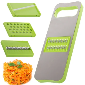 4-in-1 Vegetable Grater and Slicer with 4 Blades and Magnet, Green