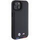 Apple iPhone 15 6,1\" BMW Leather Stamp Tricolor Case Cover (BMHCP15S22PTDK), Black