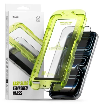 Apsauginis stiklas Ringke Easy Slide iPhone 17 Pro (2 vnt.), juodas
