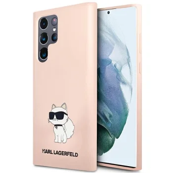 Karl Lagerfeld Liquid Silicone Choupette Case for Galaxy S23 Ultra, Pink