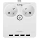 Huslog Flat Power Strip with USB EMX-190124, 2 Outlets 4 USB Ports, 5ft Cord, white