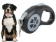 Automatic dog leash with tape, 5m, up to 15kg, black