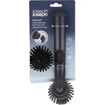 Joseph Joseph SinkTech Soap Dispensing Dish Brush with Replacement Head, Grey