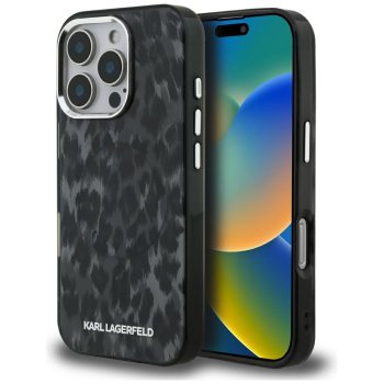 Karl Lagerfeld IML Leopard Pattern MagSafe Phone Case Cover iPhone 16 Pro Max - Black