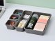 8-Piece Drawer Organiser Set, Plastic Storage Trays for Desk and Vanity, Grey